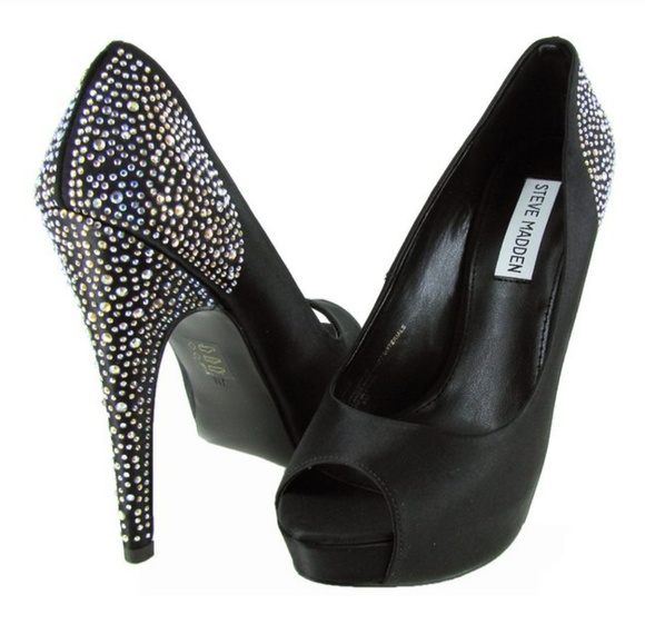 steve madden black sparkly heels